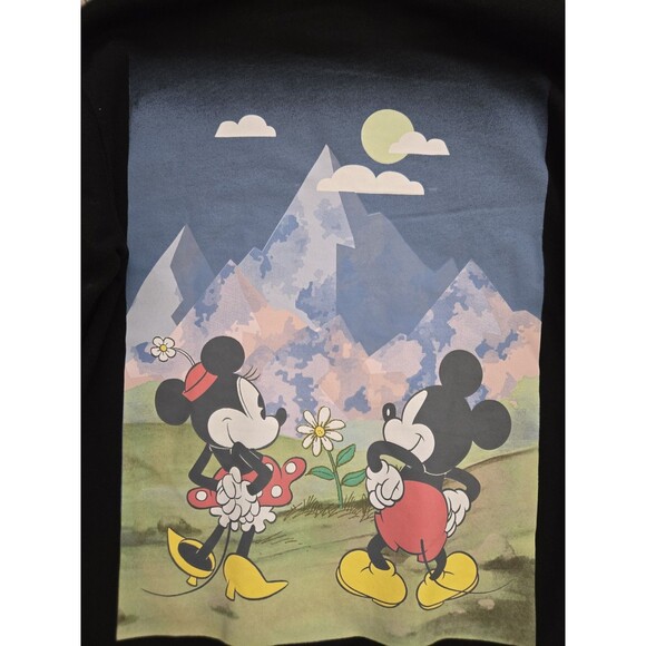 DISNEY MICKEY MOUSE Mickey & Minnie Black Sweatshirt Hoodie  S (4-6) *NWOT* - Picture 4 of 6